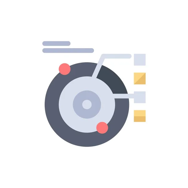 Data, Model, Orbit, Planetary, Solar  Flat Color Icon. Vector ic — Stock Vector