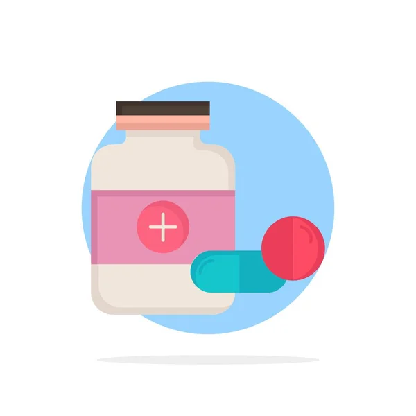 Medicina, pillola, capsula, farmaci, compressa Flat Color Icon Vector — Vettoriale Stock