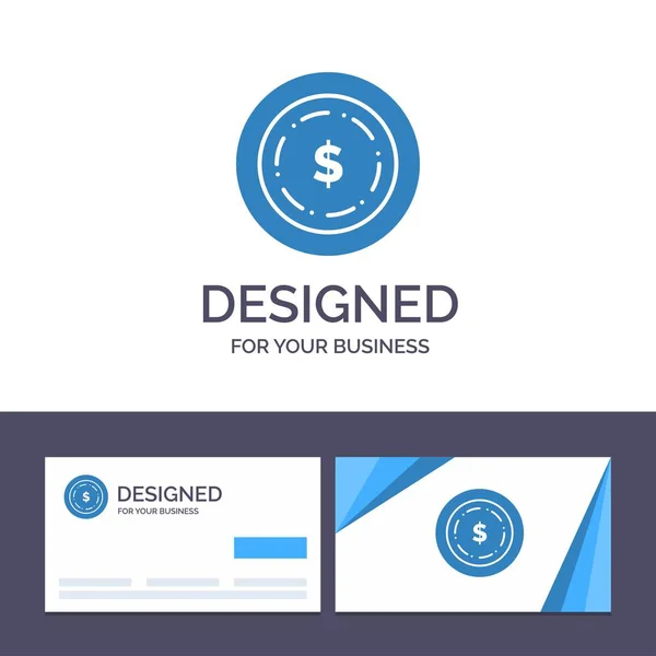 Креативна візитна картка та шаблон логотипу американський, долар, гроші — стоковий вектор