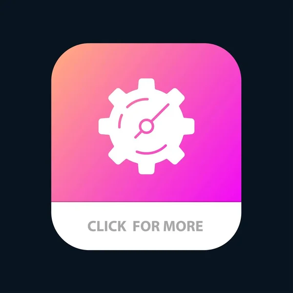 Кнопка Gear, Setting, Timer Mobile App. Android и IOS Glyph Ve — стоковый вектор