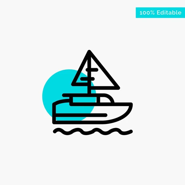Boot, schiff, indisch, land türkis highlight kreis punkt vec — Stockvektor