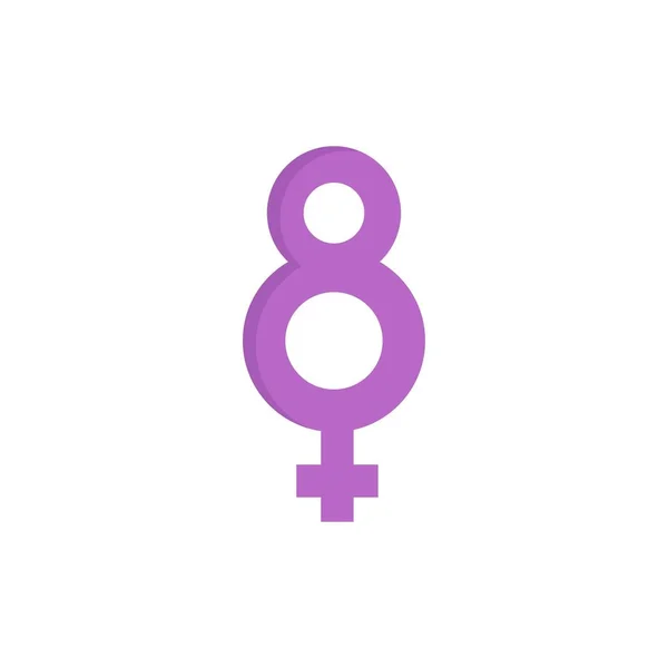Acht, 8, Symbol, weibliche flache Farbe Symbol. Vektor Symbol Banner te — Stockvektor