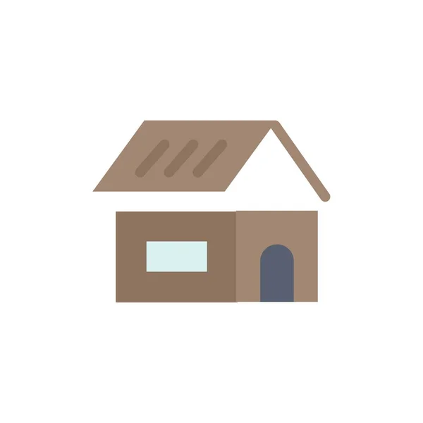 Building, Build, Construction, Home  Flat Color Icon. Vector ico — Stock Vector