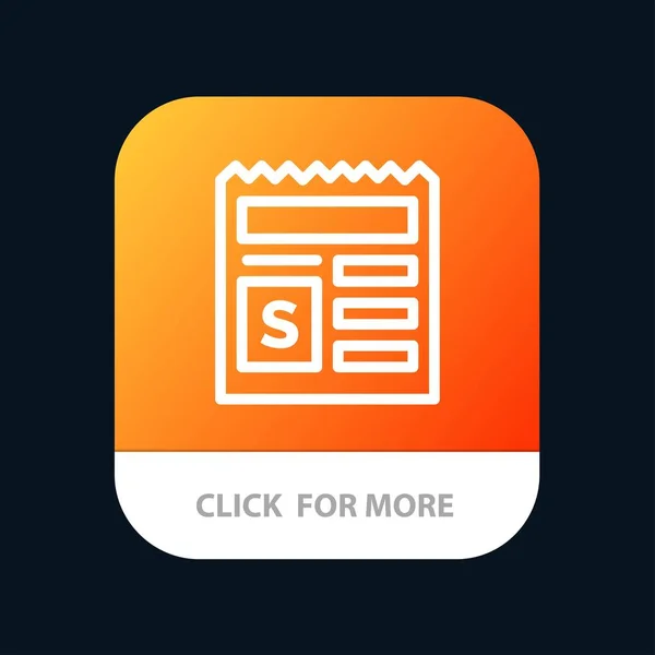 Grundlegende, Geld, Dokument, Bank mobile App-Taste. Android und iOS — Stockvektor