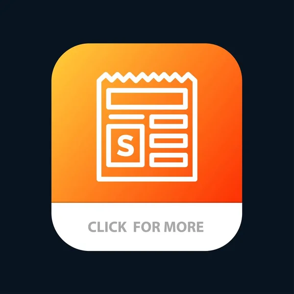 Basis, Geld, Document, Bank Mobile App Button. Android en Ios — Stockvector