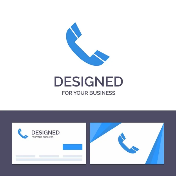 Креативна Візитна Картка Шаблон Логотипу Виклик Телефон Кільце Телефон Векторні — стоковий вектор