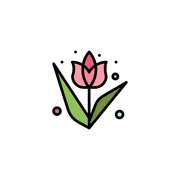 Modèle de logo d'entreprise de décoration, Pâques, fleur, usine. Plat C — Image vectorielle