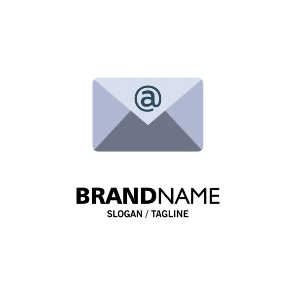 Email, Posta in arrivo, Mail Business Logo Template. Colore piatto — Vettoriale Stock