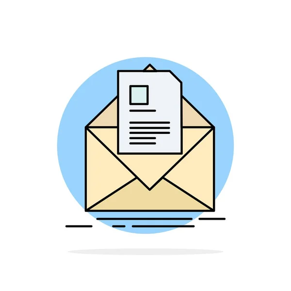 Posta, contratto, lettera, e-mail, briefing Flat Color Icon Vector — Vettoriale Stock