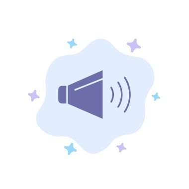 Ses, Hoparlör, Ses, Soyut Bulut Backgroun Üzerinde Mavi Simge