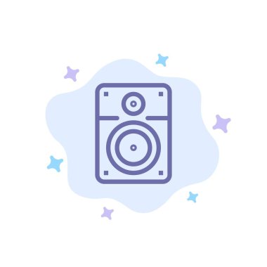 Hoparlör, Yüksek Sesle, Müzik, Eğitim Mavi Simge Soyut Bulut Geri