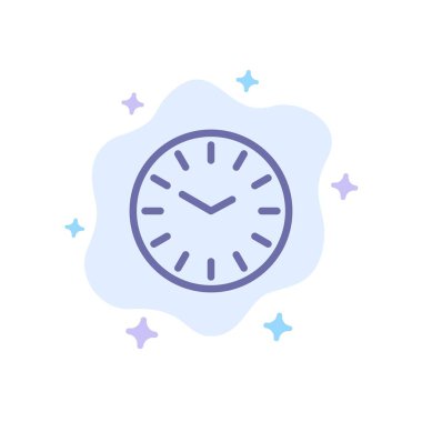 Soyut Bulut Arka Planında Saat, Saat, Temizleme MaviSi Simgesi