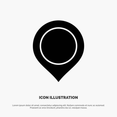 Konum, Harita, İşaretçi, İşaret katı Glyph Simgesi vektörü