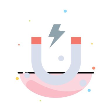 Attraction, Mıknatıs, Bilim Soyut Düz Renk Simgesi Şablonu