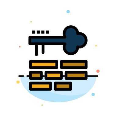 Anahtar, Kilit, Düzen, Giriş Soyut Düz Renk Simgesi Şablonu