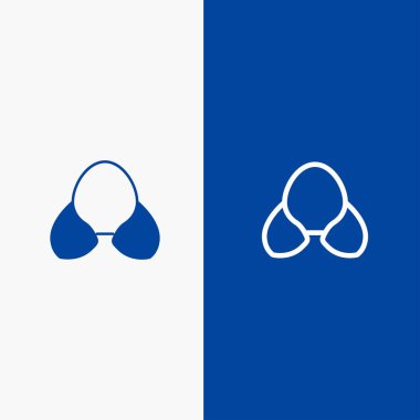 Plaj, Bikini, Giyim, Giyim Hattı ve Glyph Solid simgesi Mavi 