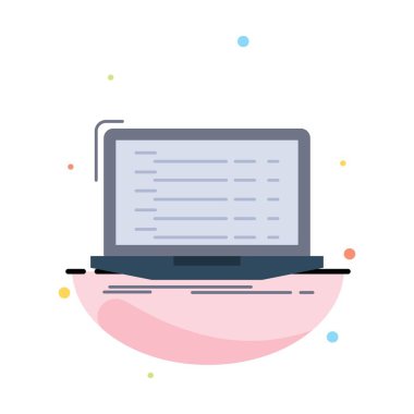 Api, uygulama, kodlama, geliştirici, dizüstü Bilgisayar Düz Renk Simge Vektör