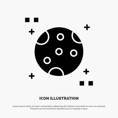 Astronomi, Ay, Uzay katı Gph Icon vektör