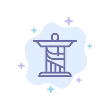 İsa, Mesih, Anıt, Soyut Bulut Ba Üzerinde Simge Mavi Simge