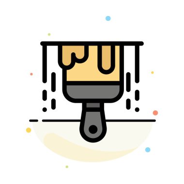 Fırça, İnşaat, Boya Soyut Düz Renk Simgesi Şablonu