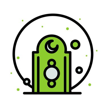 Ramazan simgeleri. Müslüman İslam dua ve ramazan kareem ince çizgi 