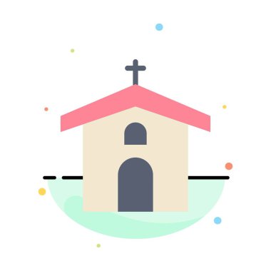 Kilise, Kutlama, Hıristiyan, Haç, Paskalya Soyut Düz Colo