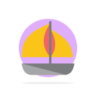 Plaj, Tekne, Gemi Soyut Daire Arka Plan Düz renk Simgesi