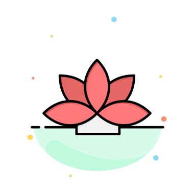 Çiçek, Hindistan, Lotus, bitki soyut düz renk simge şablonu