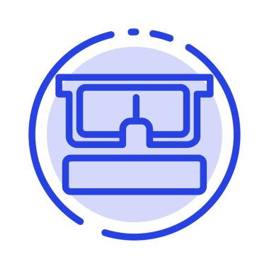 Sanal, Gözlük, Medikal, Göz Mavisi Noktalı Çizgi Simgesi