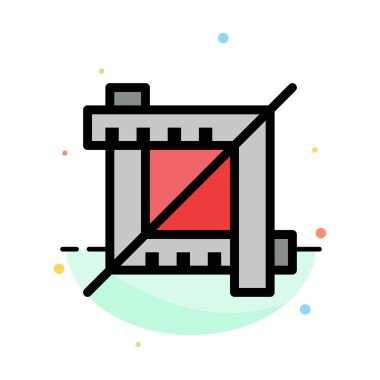 Crop, tasarım, grafik soyut düz renk simge şablonu