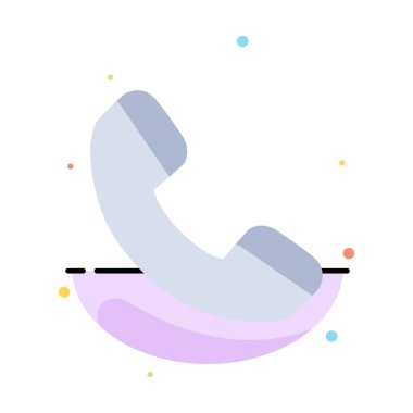 Arama, Telefon, Telefon Soyut Düz Renk Simgesi Şablonu