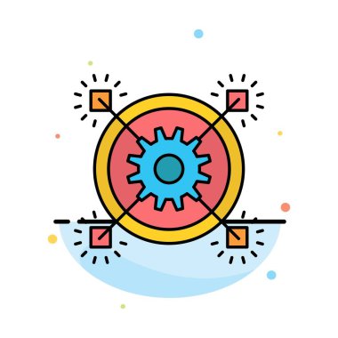 Pazarlama, İş, Fikir, Uygun, Dişli Soyut Düz Renk I