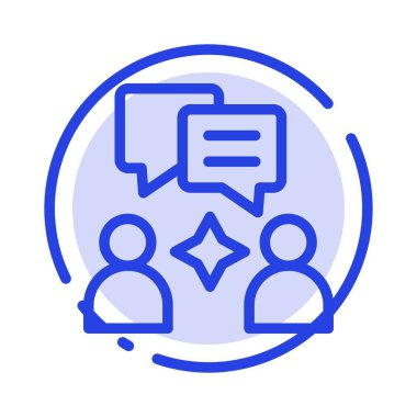 Adam, Grup, Sohbet Mavi Noktalı Çizgi Simgesi