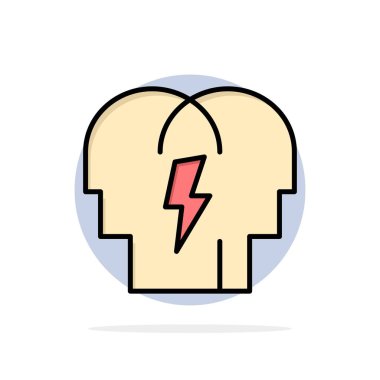 Çatışma, In, İnsanlar, Zihin Soyut Daire Arka Plan Düz renk