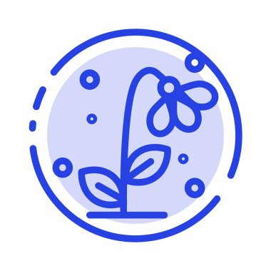 Flora, Çiçek, Çiçek, Doğa, Bahar Mavi Noktalı Çizgi Simgesi
