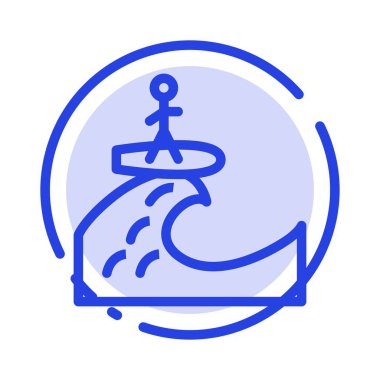 Web mavi noktalı çizgi çizgisi simgesi