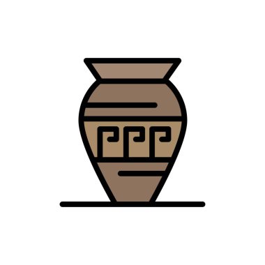 Amphora, antik kavanoz, emojis, Jar, Yunanistan düz renk simgesi. Vect