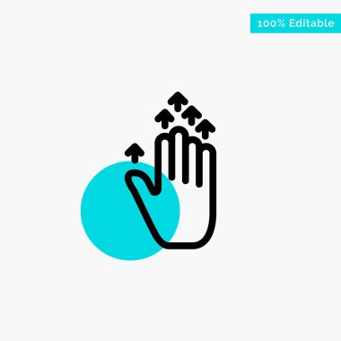 Gesture, Hand arrow, Up turquoise highlight circle point Vector 