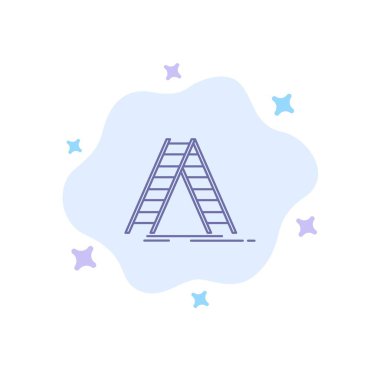 Merdiven, Bina, İnşaat, Onarım Mavi Simge Soyut Clo