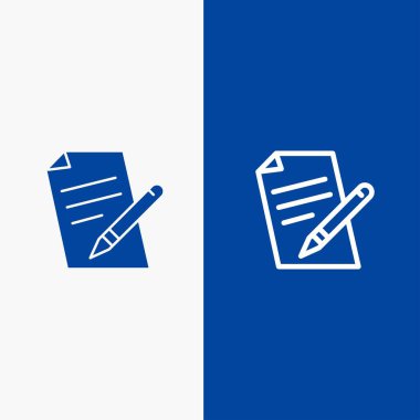 Dosya, Eğitim, Kalem, Kalem Hattı ve Glyph Solid simgesi Mavi yasak