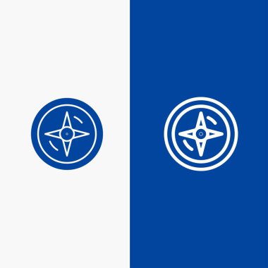 Navigasyon, Pusula, Konum Çizgisi ve Glyph Katı simge Mavi yasağı