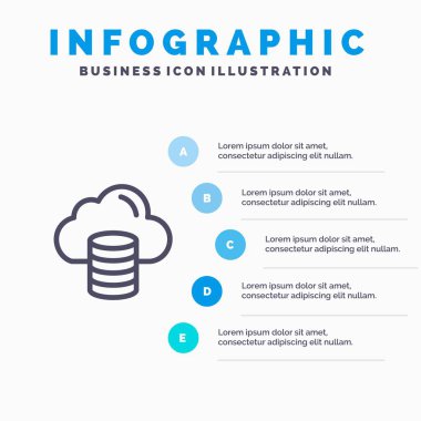 Bulut, Bilgi İşlem, Para, Dolar Mavi Bilgi Grafikleri Şablon 5 Ste