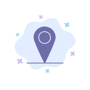 Soyut Bulut Arka Planında Konum, Harita, Arayüz Mavi Simgesi