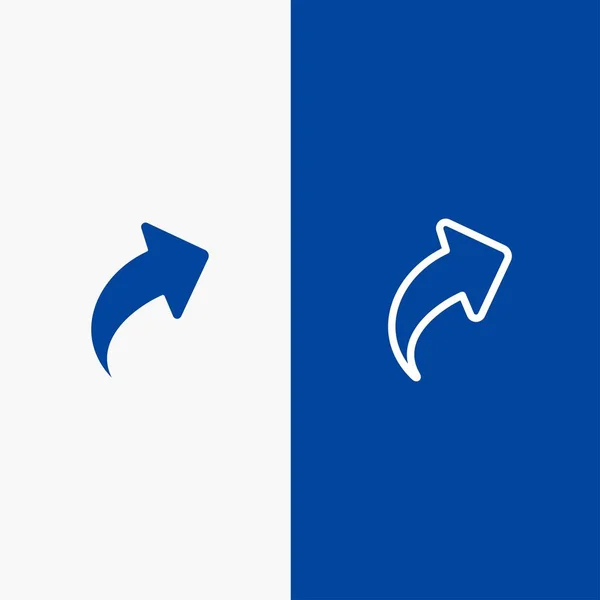 Flèche, Haut, Ligne droite et Glyphe Icône solide Bannière bleue Ligne et — Image vectorielle