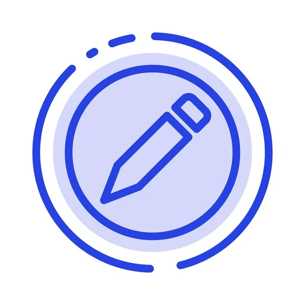 Basic, Lápis, texto azul pontilhado linha ícone — Vetor de Stock