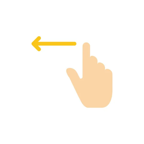 Vinger, gebaren, hand, linker platte kleur pictogram. Vector Icon Banne — Stockvector