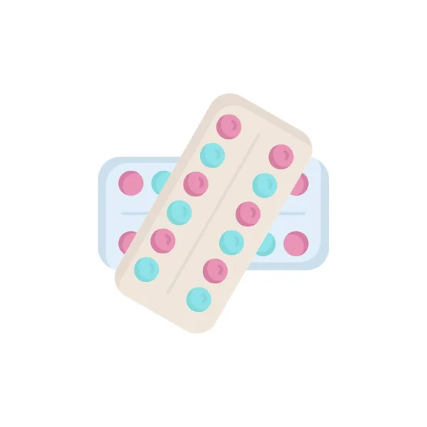 Medicine, Pill, drugs, tablet, patient Flat Color Icon Vector — Stock Vector