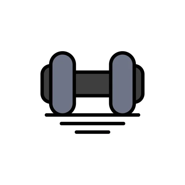 Hantel, Fitness, Fitness, Fitnessstudio, Lift flache Farbe Symbol. Banner mit Vektorsymbolen — Stockvektor