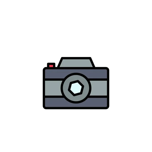 Камера, зображення, картина, шаблон логотипу фотобізнесу. Плоский колір — стоковий вектор