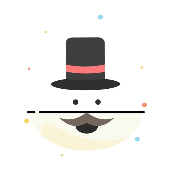 Bigote, Hipster, movember, sombrero, hombres Flat Color Icon Vector — Vector de stock